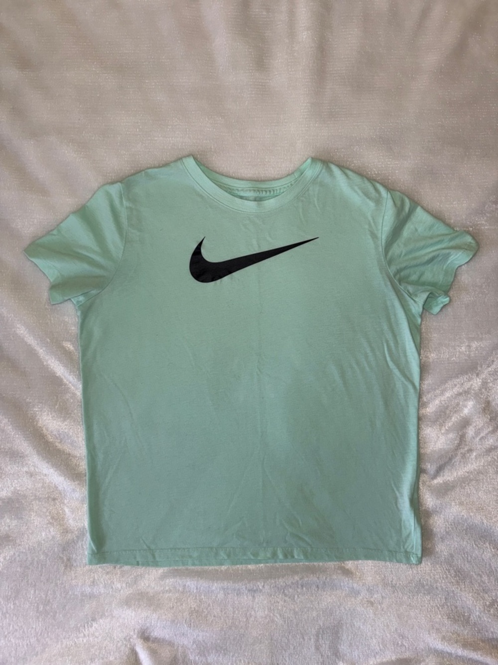 Nike Mint Green Tee with Black Swoosh, M
